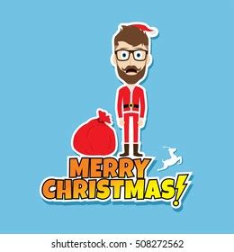 Santa Claus Christmas Skinny Dad Theme Stock Vector Royalty Free