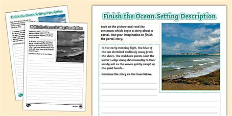 Finish The Ocean Setting Description Writing Template