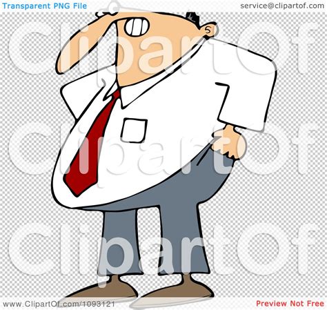 Clipart Frustrated Businessman Trying To Pull His Pants Up Over His