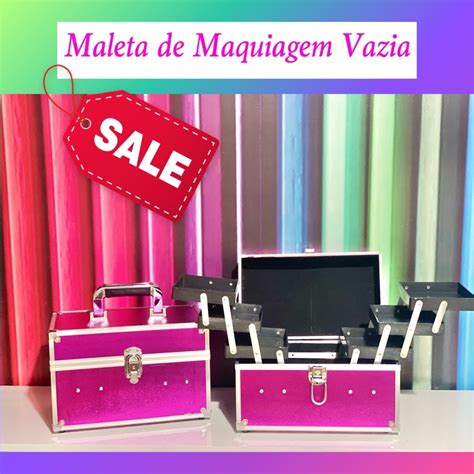 Maleta de Maquiagem Profissional Make Beauté Média Vazia Escorrega o