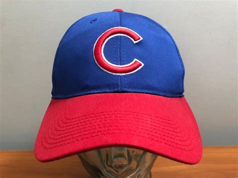 New 90s Chicago Cubs Baseball Cap Snapback Hatblue Red White Vintage