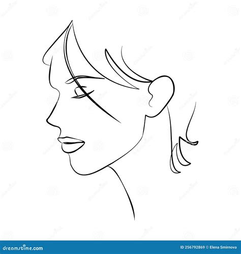 One Continuous Line Hand Drawn Vector Art With Beautiful Woman Face In