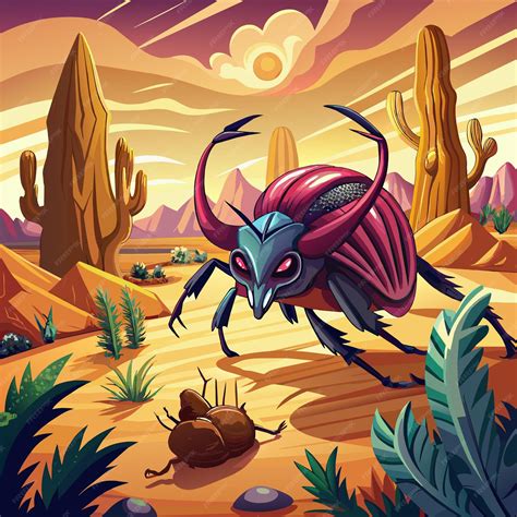 Premium Vector | Bombardier Beetle ignored angry desert vector
