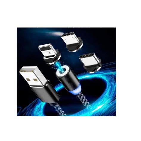 Cabo Carregador Magnético 3 Em 1 Tipo C lightning Micro Usb Desconto