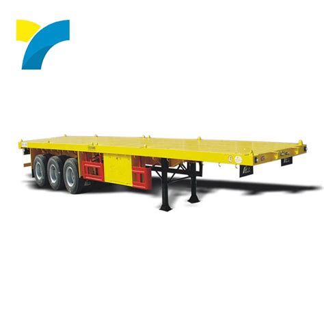 Domi 3 Axle 20FT 40FT 45 FT 48FT Feet 40 Ton Flat Bed Container Semi