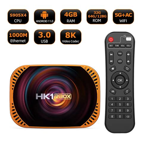 Dispositivo De TV Inteligente HK1 RBOX X4 Decodificador Con Android 11