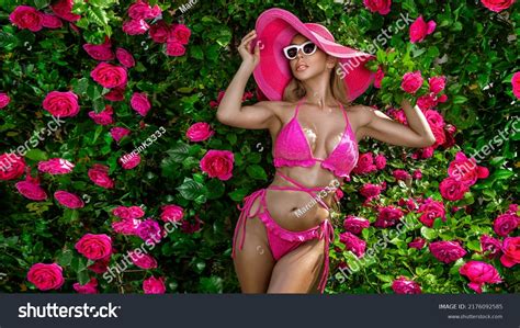 Sexy Blonde Woman Pink Bikini Big Stock Photo 2176092585 Shutterstock