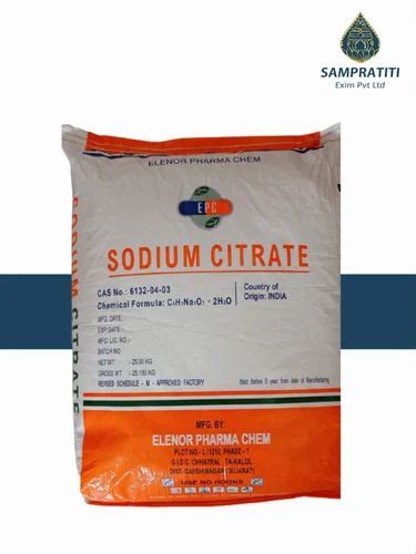 Sodium Citrate Powder For Food Grade Packaging Size Kg At Rs