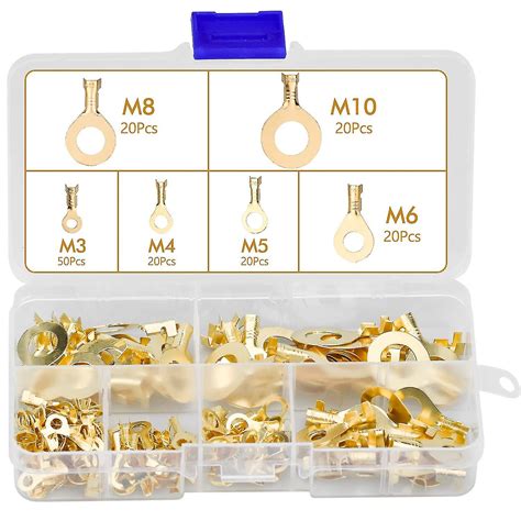 150pcs Electrical Lug Kit Brass Crimp Terminals Ring Connectors M3 M4