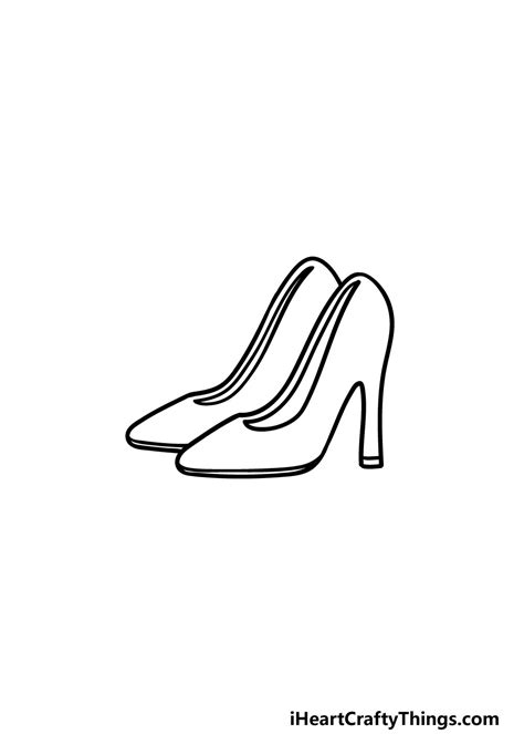 How To Draw A High Heel Shoe Step By Step Easylinedrawing Atelier