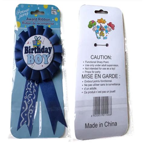 Badge Birthday Boy Blue J And C Party Supplies