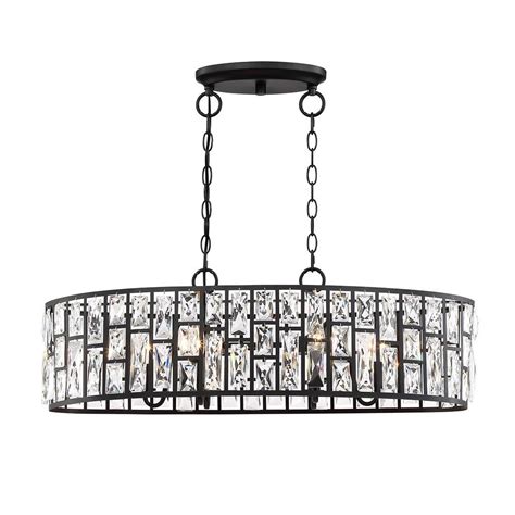 Home Decorators Collection Kristella 6 Light Matte Black Linear Pendant