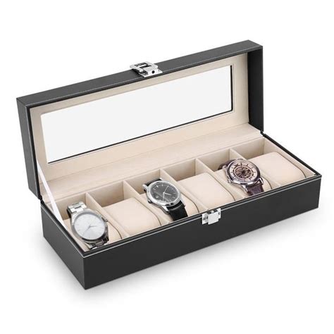 NEUF Presentoir Montre Coffret Montres En PU Cuir Boite Bijoux Cadeau