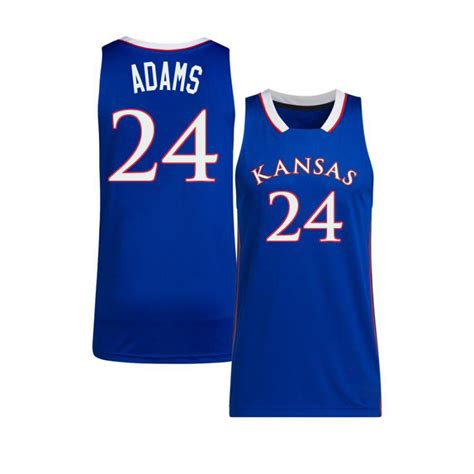 #24 Kj Adams Youth Kansas Jayhawks Royal Basketball Jersey