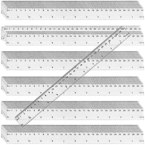 Keileoho Pack Inches Clear Plastic Ruler Straight Ruler With