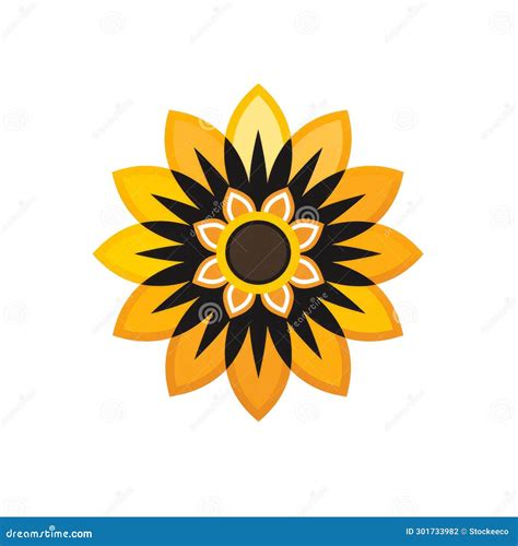 Logotipo De Girasol Brillante Sobre Fondo Blanco Ilustraci N