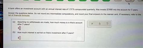 A bank offers an investment account with an annual interest rate of 1. ...