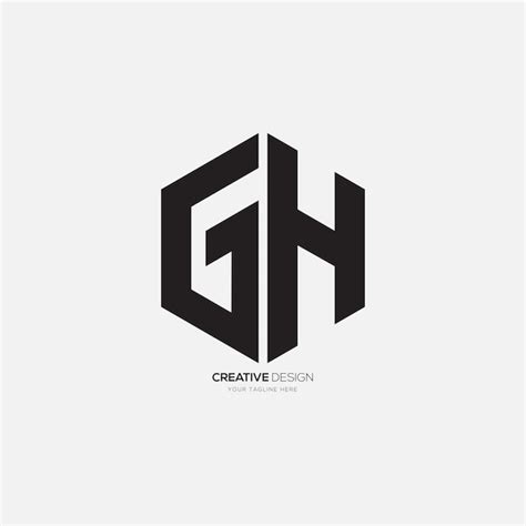 Hex Gono Letra Gh O Hg Logotipo De Monograma Moderno Poligonal Vector