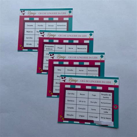 Brincadeira Bingo para Chá de Lingerie Candy Colors Shopee Brasil