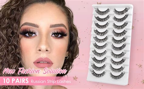 Glowingwin Cat Eye Lashes Natural Look Russian Strip Lashes D Curl