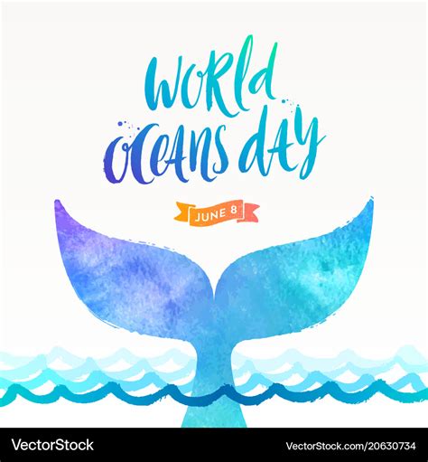 World Oceans Day Royalty Free Vector Image Vectorstock