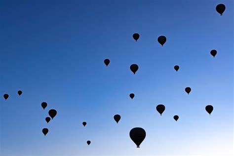 Premium Photo Silhouettes Of Hot Air Balloons