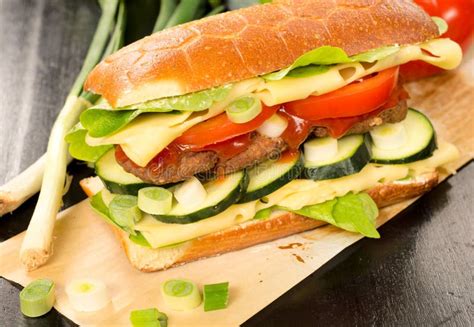 Burger sandwich stock image. Image of full, fresh, fast - 38937047