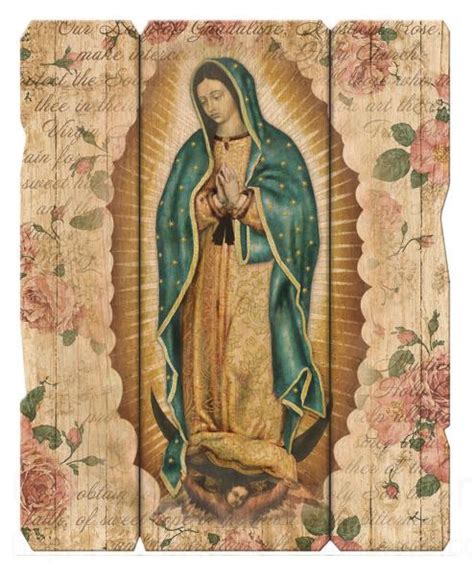 Our Lady Of Guadalupe Distressed Wood Wall Plaque