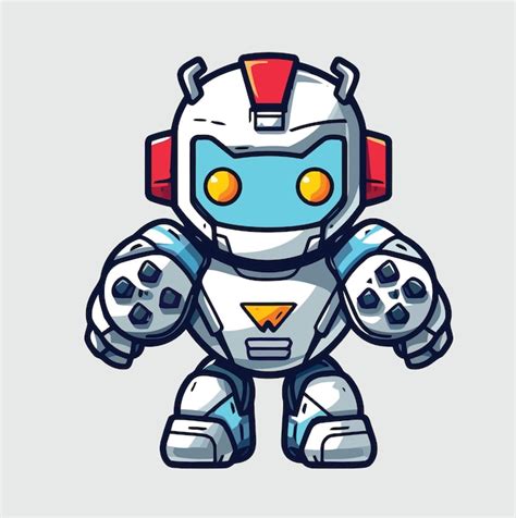 Premium Vector Robot Hand Drawn Cute Cyborg Vector Illustration