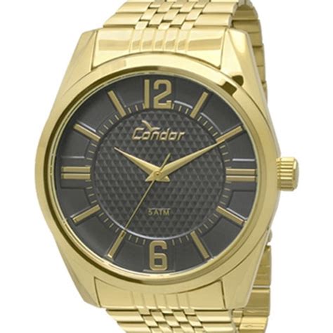 Relógio Condor Masculino Co2036dc 4c Dourado Fundo Grafite Nfe Garantia