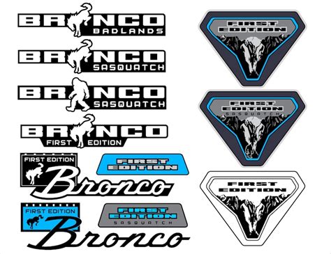 Ford Bronco Side Fender Badges SVG Bundle Badlands First Edition