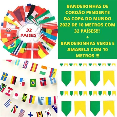 Varal De Bandeiras Da Copa Do Mundo Brasil M Plastico Mebuscar Brasil