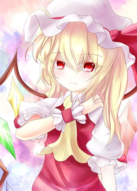 Safebooru 1girl Ascot Blonde Hair Bow Dei Dirmu Fang Flandre