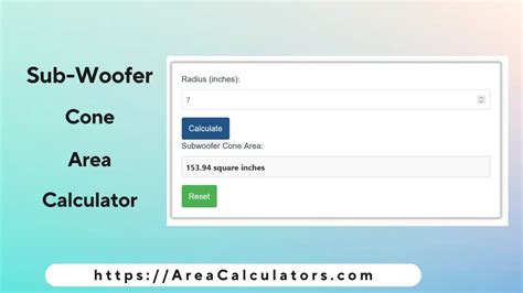 Subwoofer Cone Area Calculator - A-Z Calculators