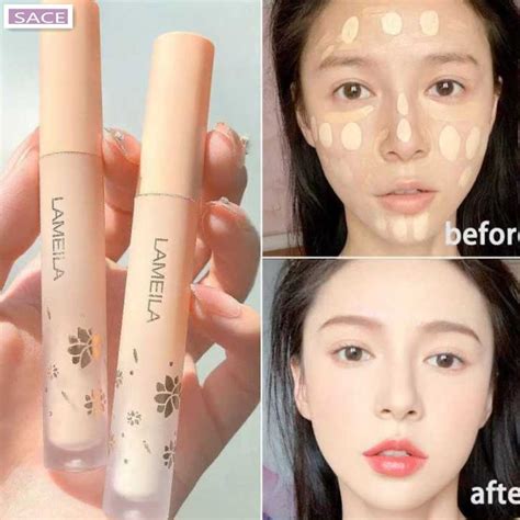 Lameila High Gloss Foundation Concealer Liquid Foundation Oil Control Moisturizing Nude Makeup