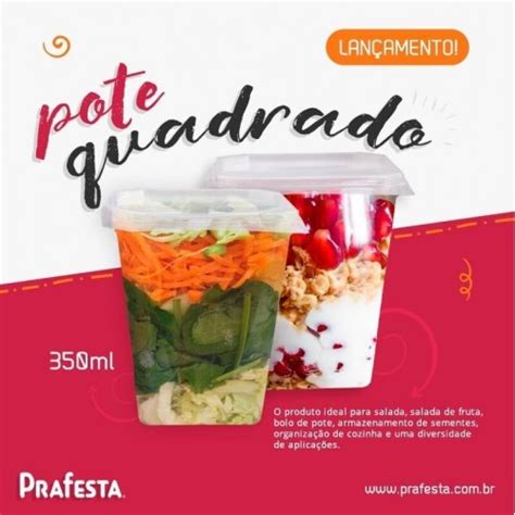 Pote Quadrado Ml Prafesta Unidades Shopee Brasil