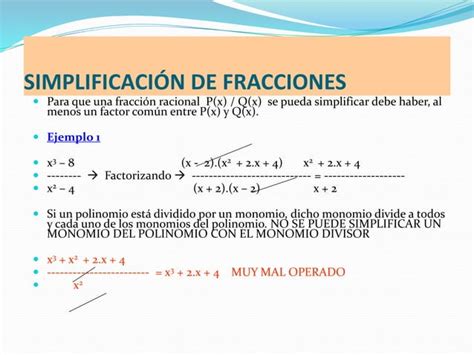 Fracciones Algebraicas Ppt Descarga Gratuita