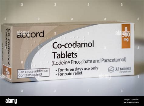 Un Cuadro De Co Codamol Tabletas Que Contienen 8 Mg De Codeína Y