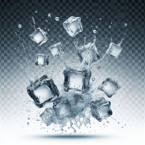 A Frozen Ice Cube With Water Drops On It Premium Ai Generated Image