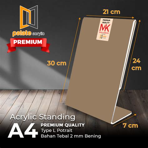 Jual AKRILIK TENT HOLDER A4 L PORTRAIT 2MM PREMIUM Shopee Indonesia