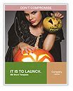 Seductive Brunette Witch Costume For Halloween Night Word Template Design ID 0000025448