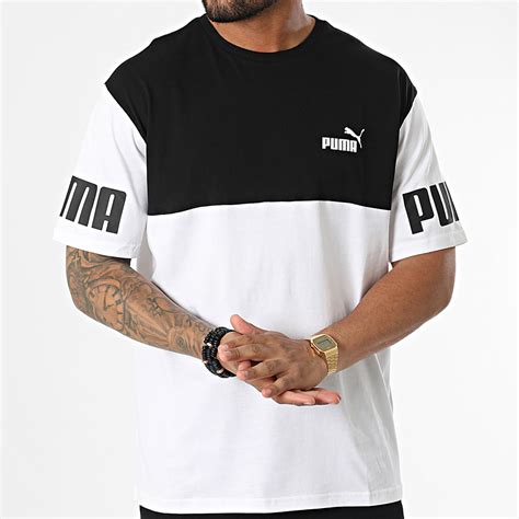 Puma Tee Shirt Puma Power Colorblock 849801 Blanc Noir