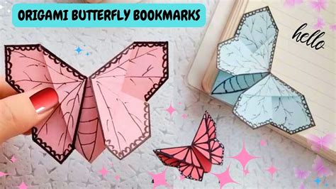 How To Make Butterfly Origami Bookmarks Youtube