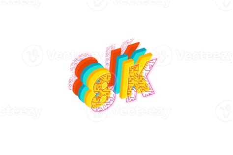 8 K Subscribers Celebration Greeting Number With Tech Design 23659596 Png