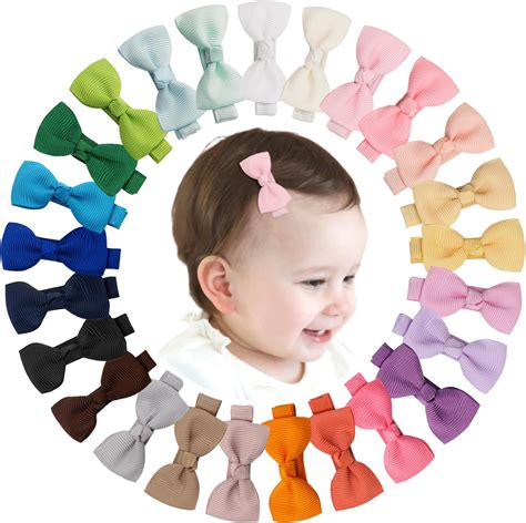 Amazon CÉLLOT Baby Girls Hair Clips 25PCS Fully Lined Tiny 2 Hair