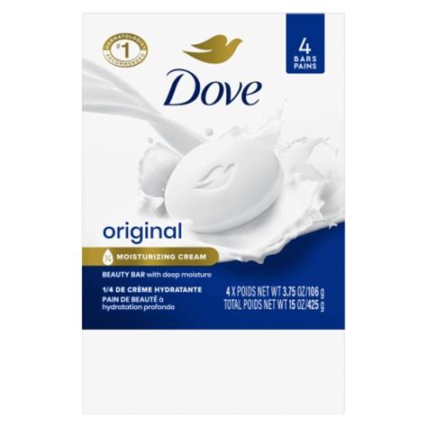 Dove Original Gentle Moisturizing Cream Beauty Bar Soap 4 Ct 3 75 Oz