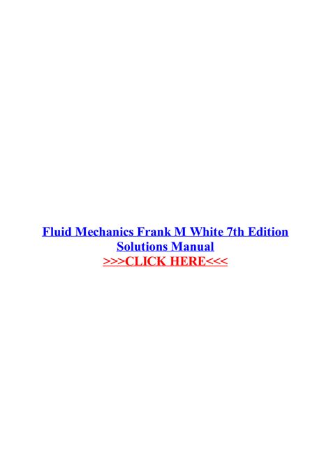 Fluid Mechanics Frank M White 7th Editio Fluid Mechanics Frank M