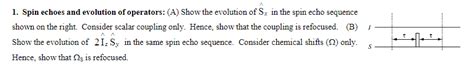 Solved 1 Spin Echoes And Evolution Of Operators A Show