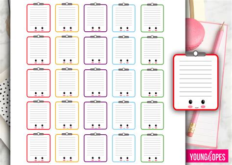 Kawaii Clipboard Planner Stickers Kawaii Clipboard Planner