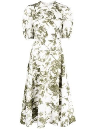 Erdem Floral Print Midi Dress Farfetch